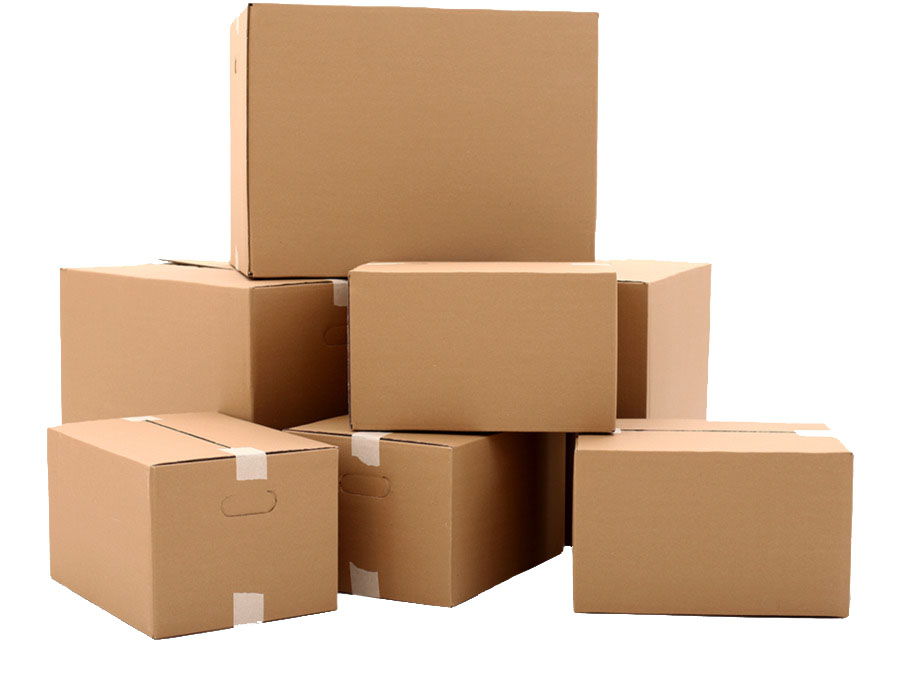 Cardboard shipping boxes